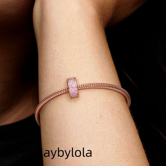 Pandora Pink Pavé Clip Charm - Picture 2 of 5